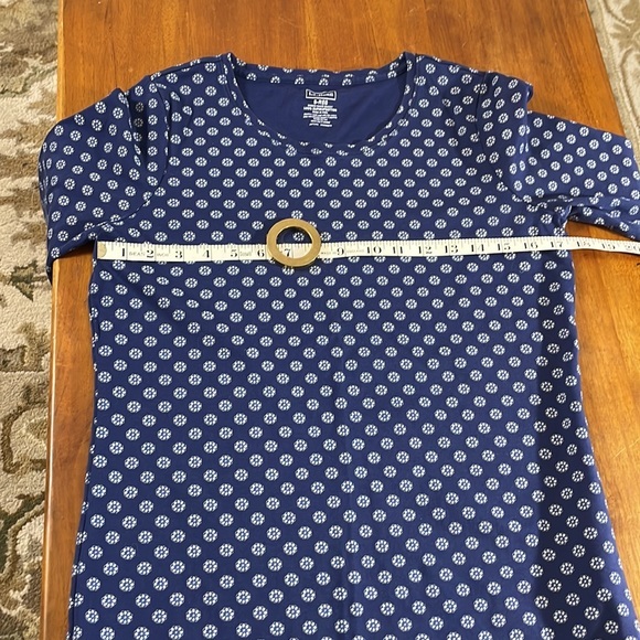 L.L.Bean supina cotton blue 3/4 sleeve tee shirt - Picture 4 of 7